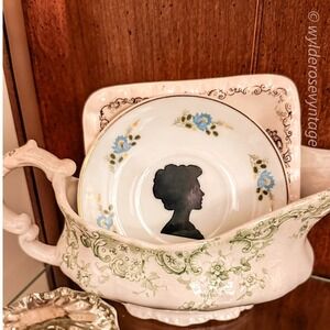 Blue Floral Tea Cup Saucer